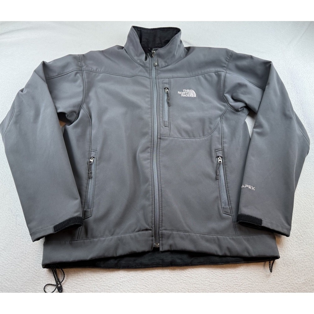 The North Face Apex Jacket Men's M Gray Soft Shell Full Zip Hiking Outdoor